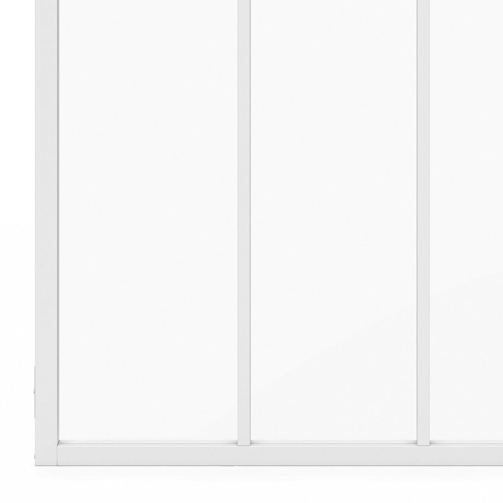 Verrière atelier 3 vitrages L. 93 x H. 108 cm en métal blanc et verre trempé