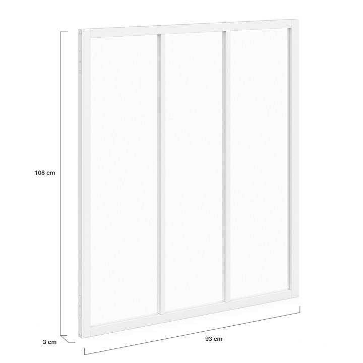 Wit metaal en gehard glas Dak met 3 ruiten B. 93 x H. 108 cm | IdMarket