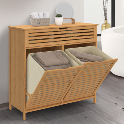 BEA bambú mueble de baño 2 cestas extraíbles 1 cajón tejido crudo