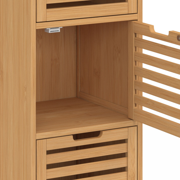 Meuble d'appoint salle de bain bambou BEA 3 portes