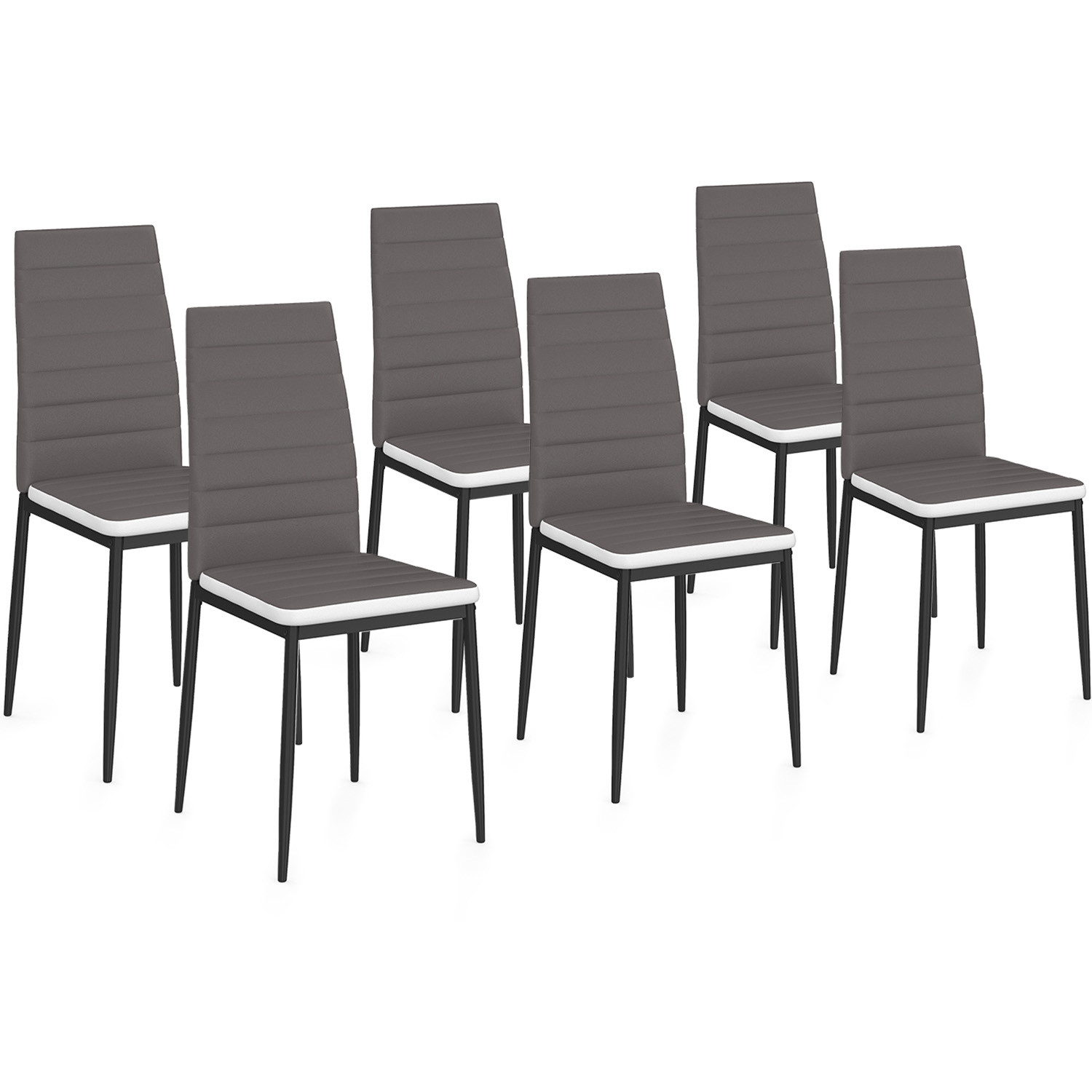 Chaises de salle à manger grises et blanches ROMANE