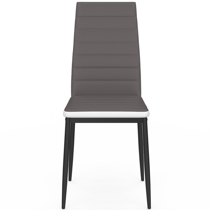 Set 6 grijs-witte stoelen voor de eetkamer - ROMANE | ID Market