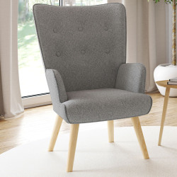 Fauteuil scandinave IVAR en tissu gris clair