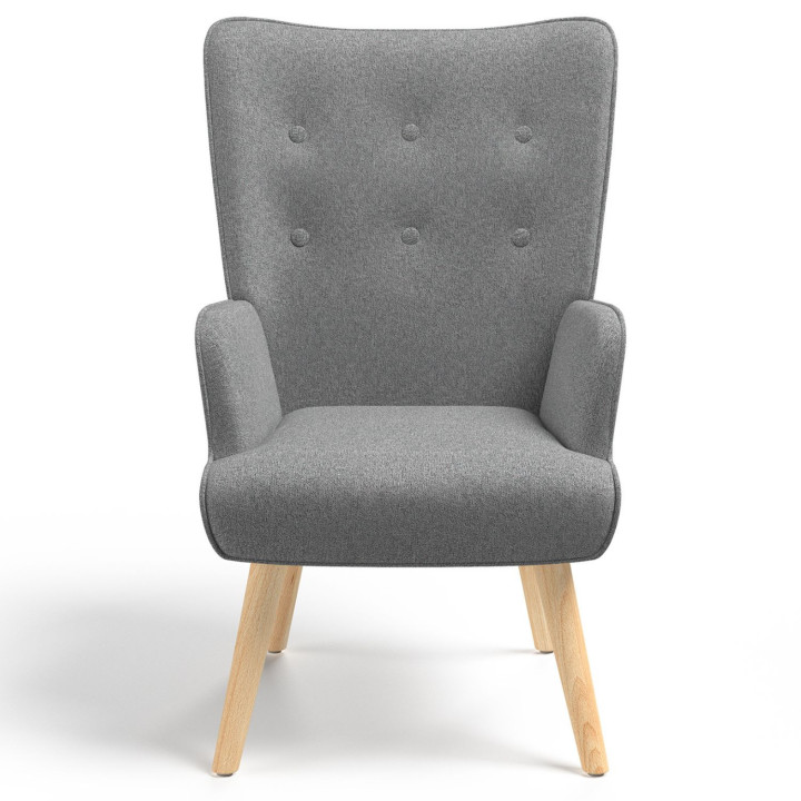 Fauteuil scandinave IVAR en tissu gris clair