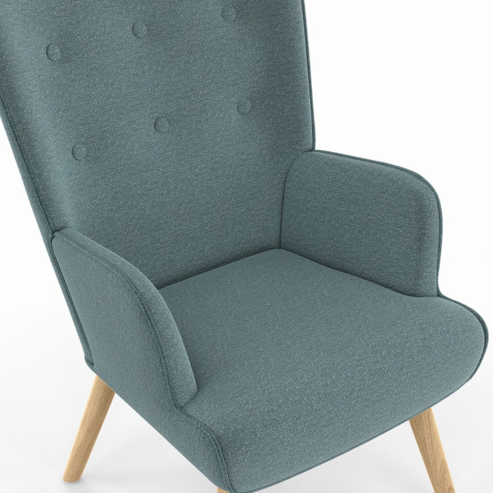 Sillón escandinavo en tejido verde eucalipto - IVAR | ID Market