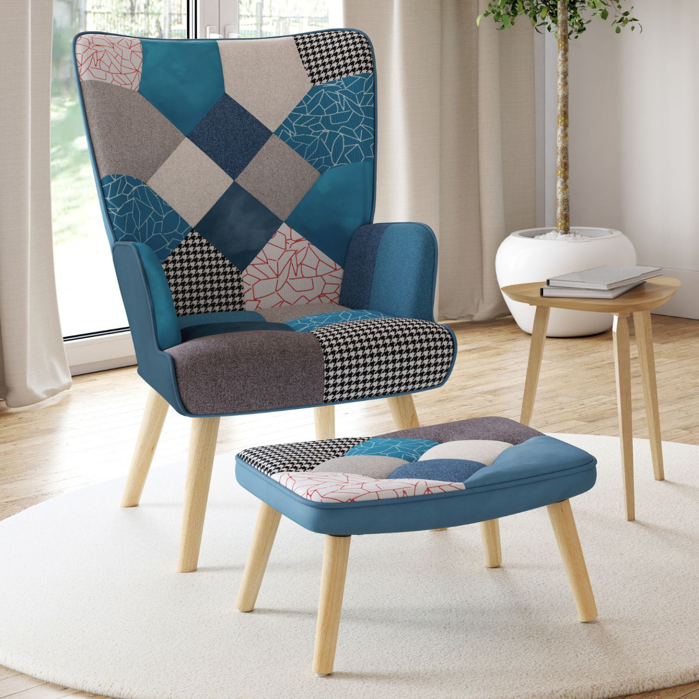 MEUBLE COSY Meubel Cosy schommelstoel in Scandinavische stijl, stof in MEUBLE COSY Meubel Cosy schommelstoel in Scandinavische stijl, stof in