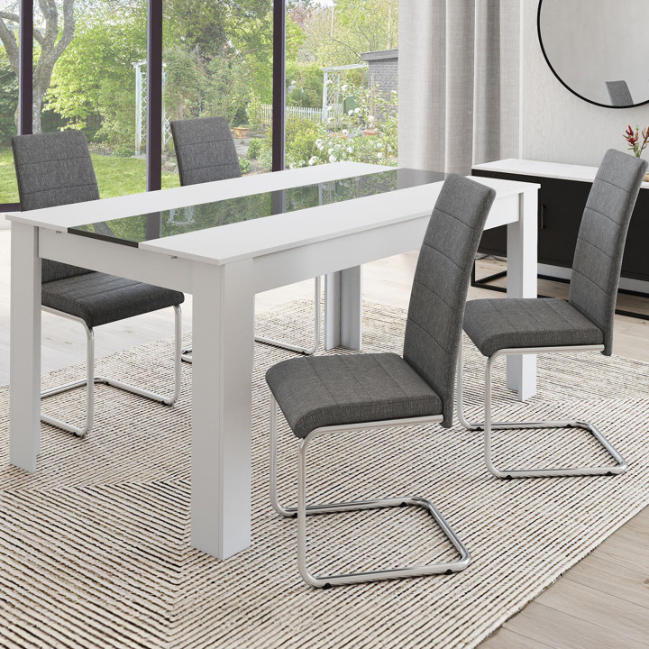 A buon mercato sedie da pranzo in tessuto grigio antracite - Set di 4 - MIA | ID Market