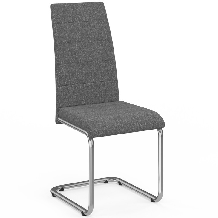 Lot de 4 chaises MIA en tissu gris anthracite pour salle à manger