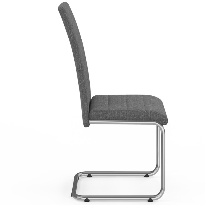 Lot de 4 chaises MIA en tissu gris anthracite pour salle à manger