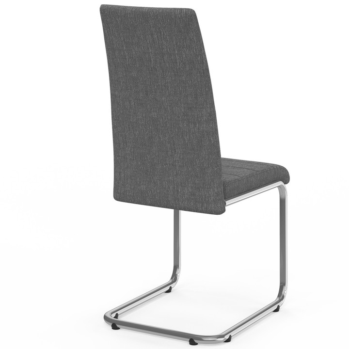 Set 4 grijze stoffen stoelen voor de eetkamer - MIA | ID Market