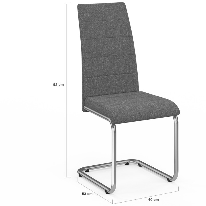 Günstige anthrazitgraue Stoffstühle für das Esszimmer - 4er-Set - MIA | ID Market