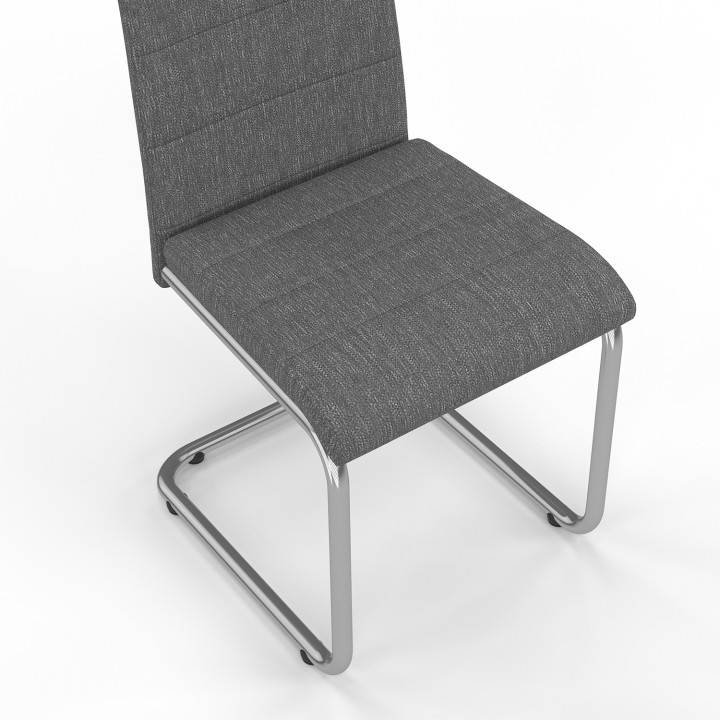 Lot de 4 chaises MIA en tissu gris anthracite pour salle à manger