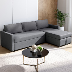 Schlafsofa Meridian aus Stoff in Anthrazitgrau - NOAH | ID Market