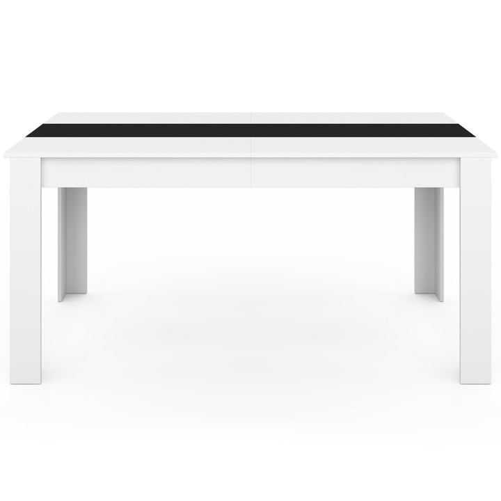 Table à manger rectangle GEORGIA 8 personnes blanche et noire 160 x 80 cm