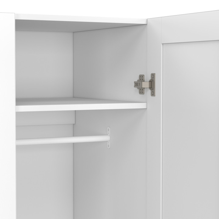 Armadio VITO bianco a 3 ante da 120 cm con 2 cassetti e ripiani