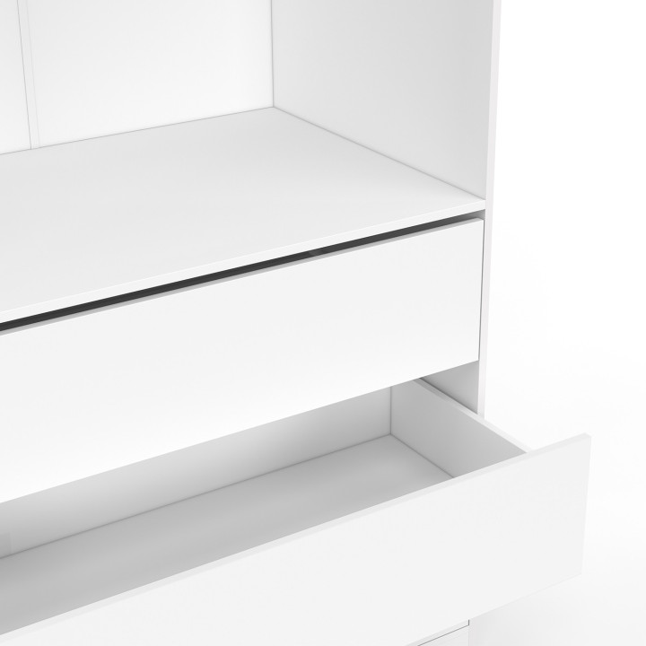 Vestidor TAYLOR 80 x 55 x 200 cm 1 mueble con armario + 3 cajones blancos