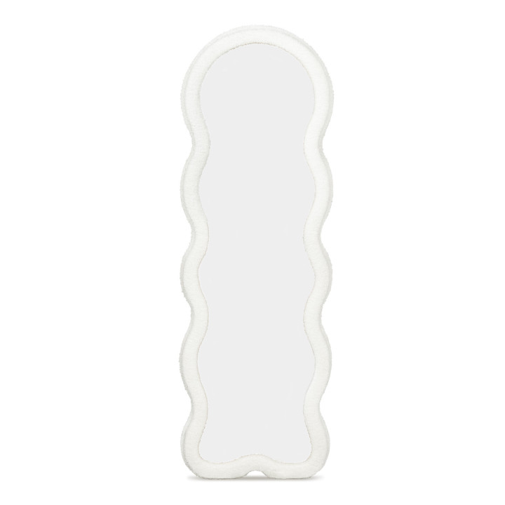 Espejo Wave en tejido bouclette crema 150 x 50 cm | IdMarket