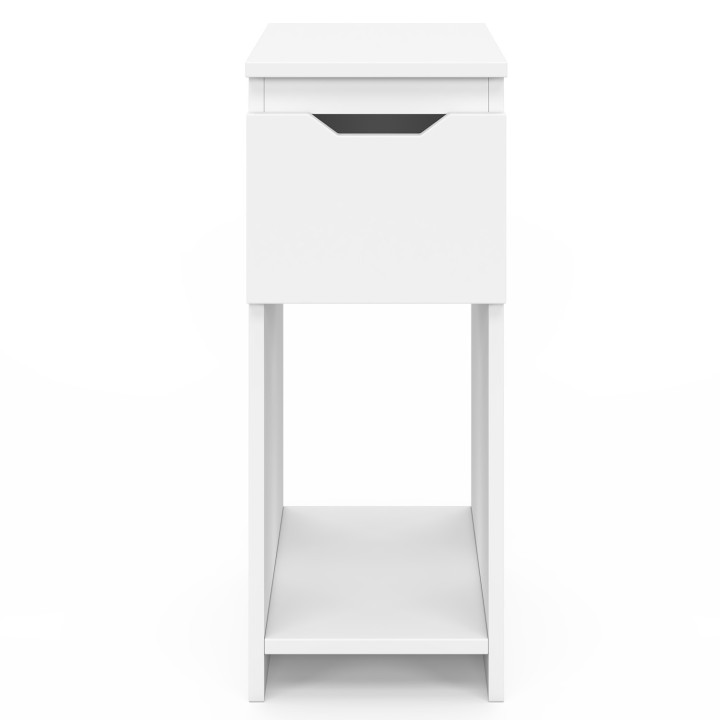 Lot de 2 tables de chevet ANOUK 1 tiroir avec niche blanc