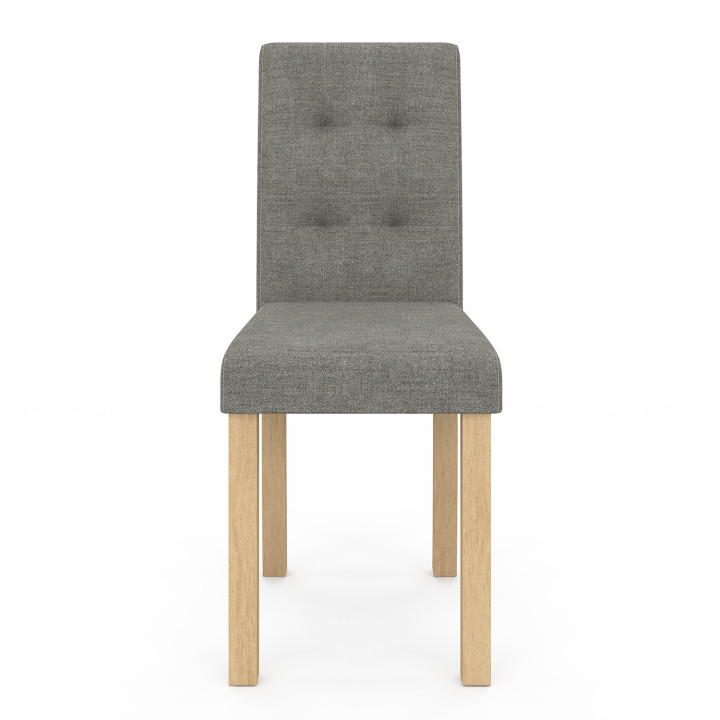 Lot de 4 chaises POLGA capitonnées grises pour salle à manger