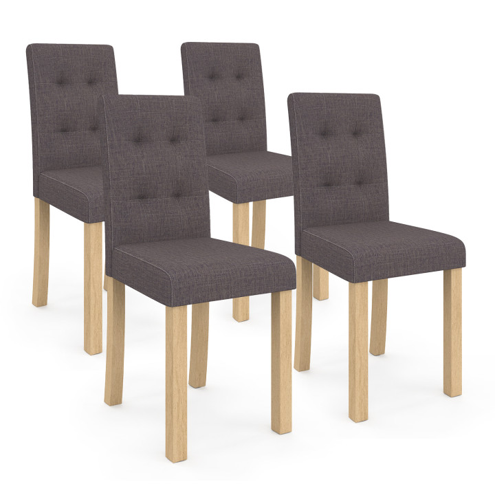 Set van 4 donkergrijze Scandinavische stoelen | ID Market