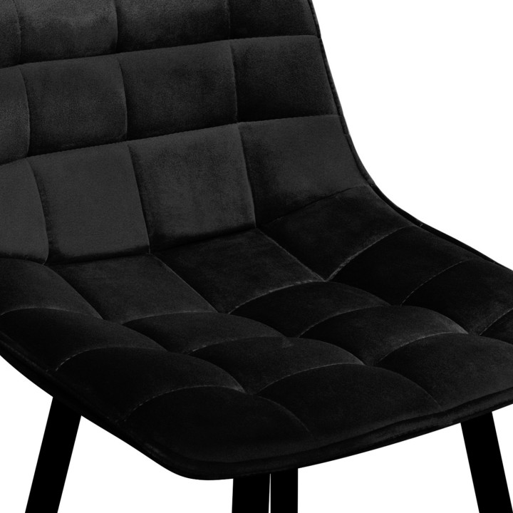 Lot de 6 tabourets de bar MADY en velours noir