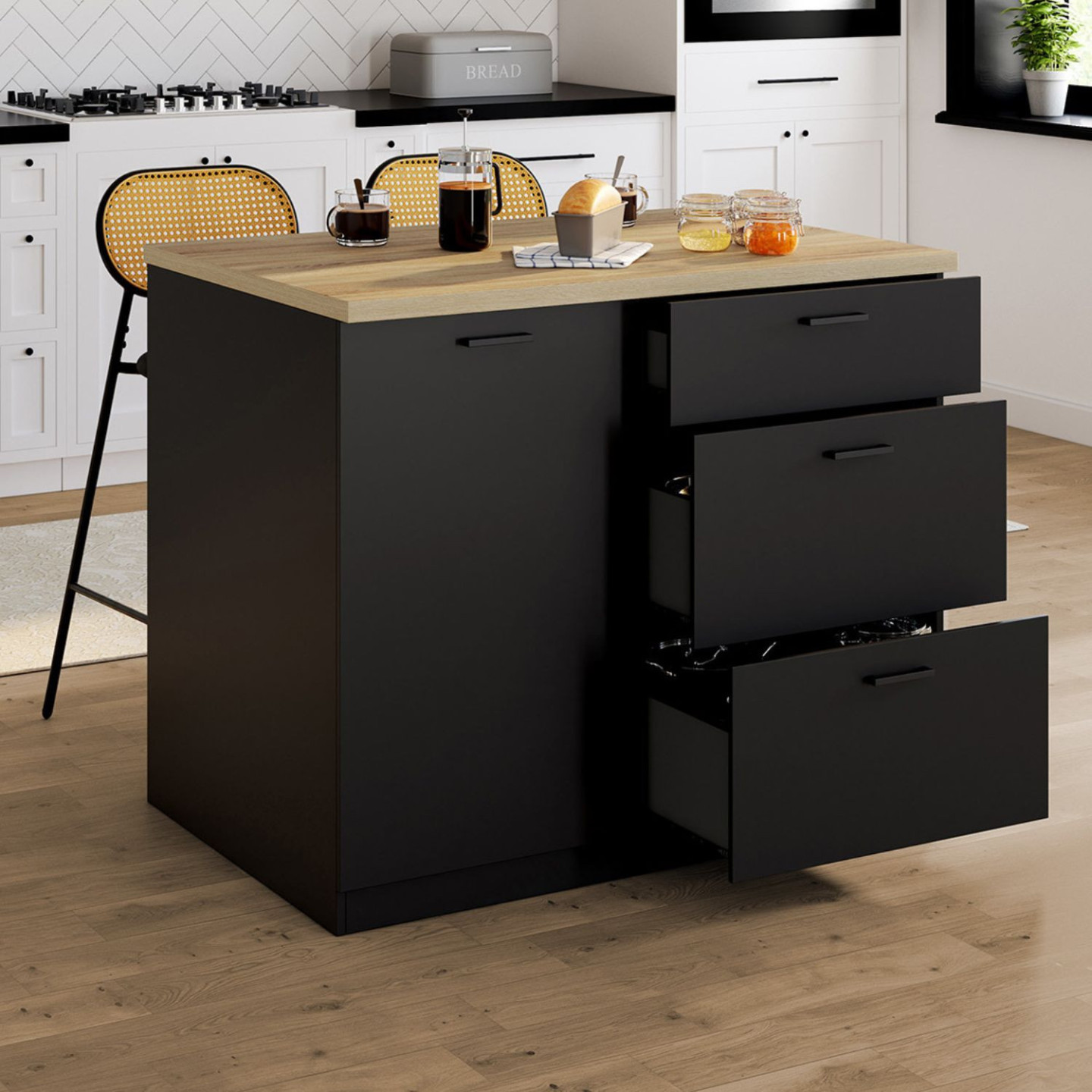 IDMarket Appendiabiti POLA – Lungo 182 Cm, Altezza 157 Cm, Con Ruote E Freni, Nero - 3