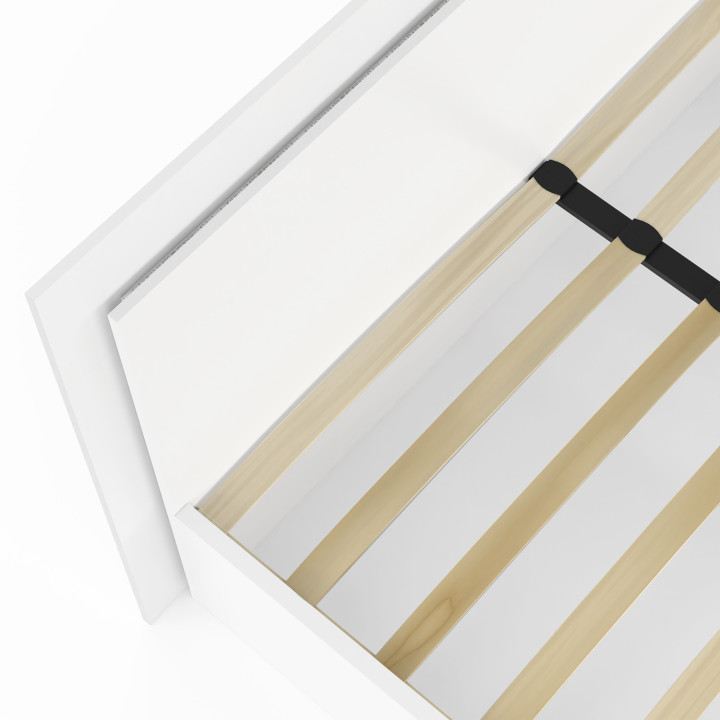 Tweepersoonsbed CHARLIE 140 x 190 cm met lattenbodem en geïntegreerde witte LED's