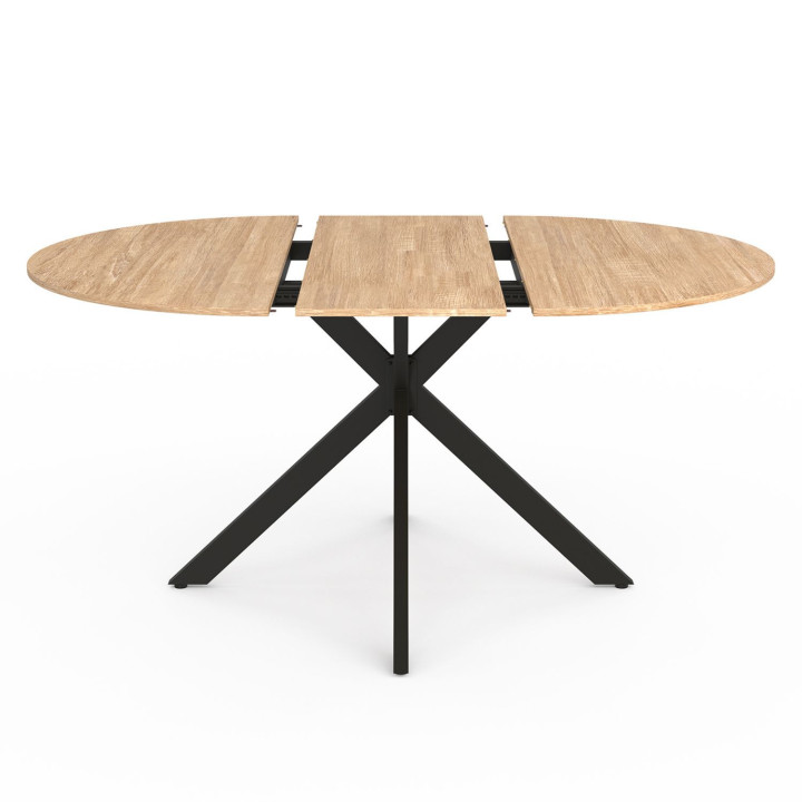 Juego de mesa de comedor redonda extensible de 110 - 150 cm y 4 sillas de terciopelo gris oscuro - ALIX | IdMarket