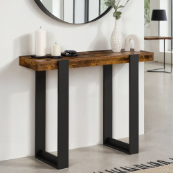 Consola de madera envejecida y tapa negra - PHOENIX | ID Market