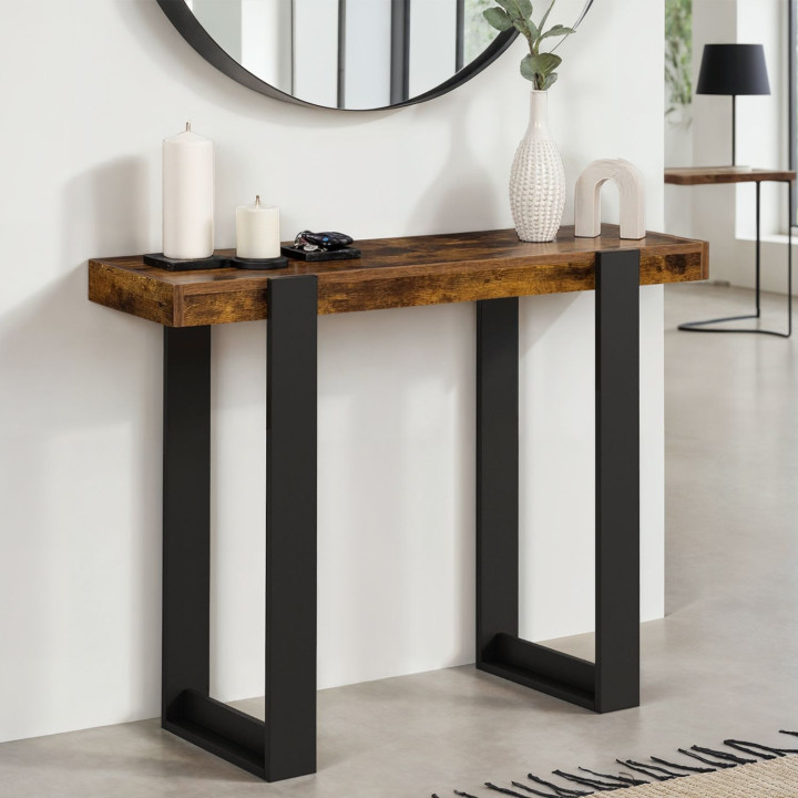 Console PHOENIX bois effet vieilli et noir
