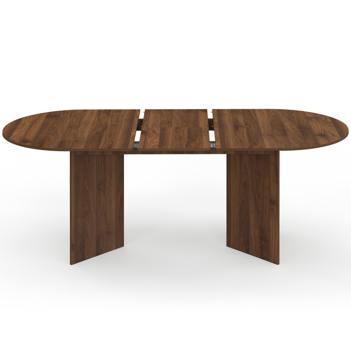Uitschuifbare ovale eettafel MARTHE 6 -10 personen walnoot 160-200 cm