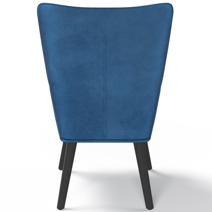 Sillón escandinavo de terciopelo azul con reposapiés - ANIA | ID Market