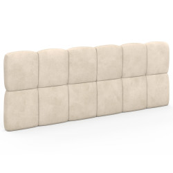 NUAGE velluto beige 160 cm testata sospesa trapuntata