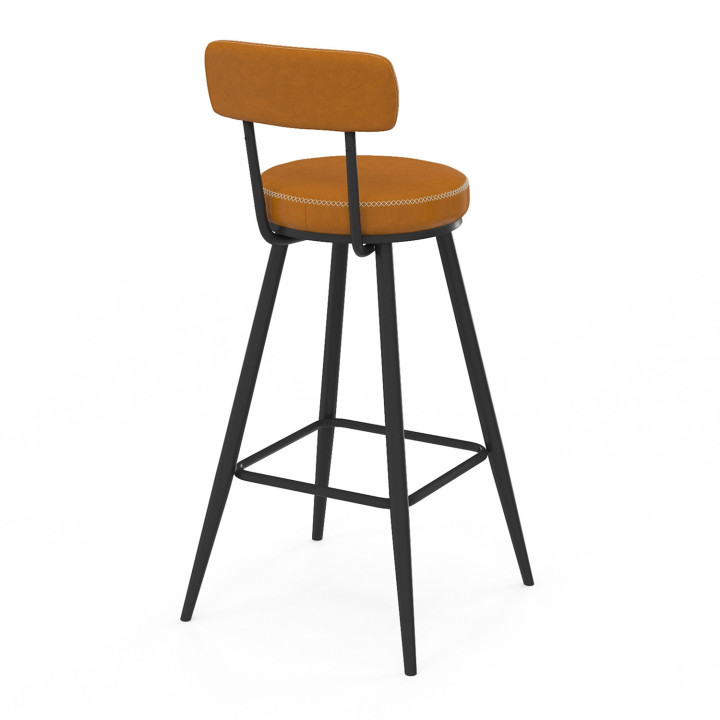 Set di 4 sgabelli da bar marroni con gambe in metallo - ISAURE | IDMarket