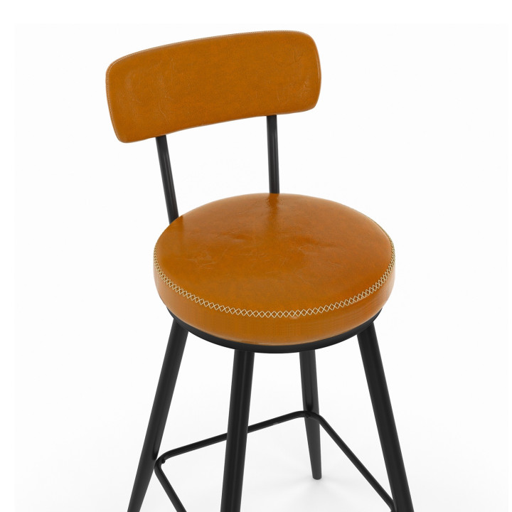 4er-Set Barhocker braun mit Metallbeinen - ISAURE | IDMarket