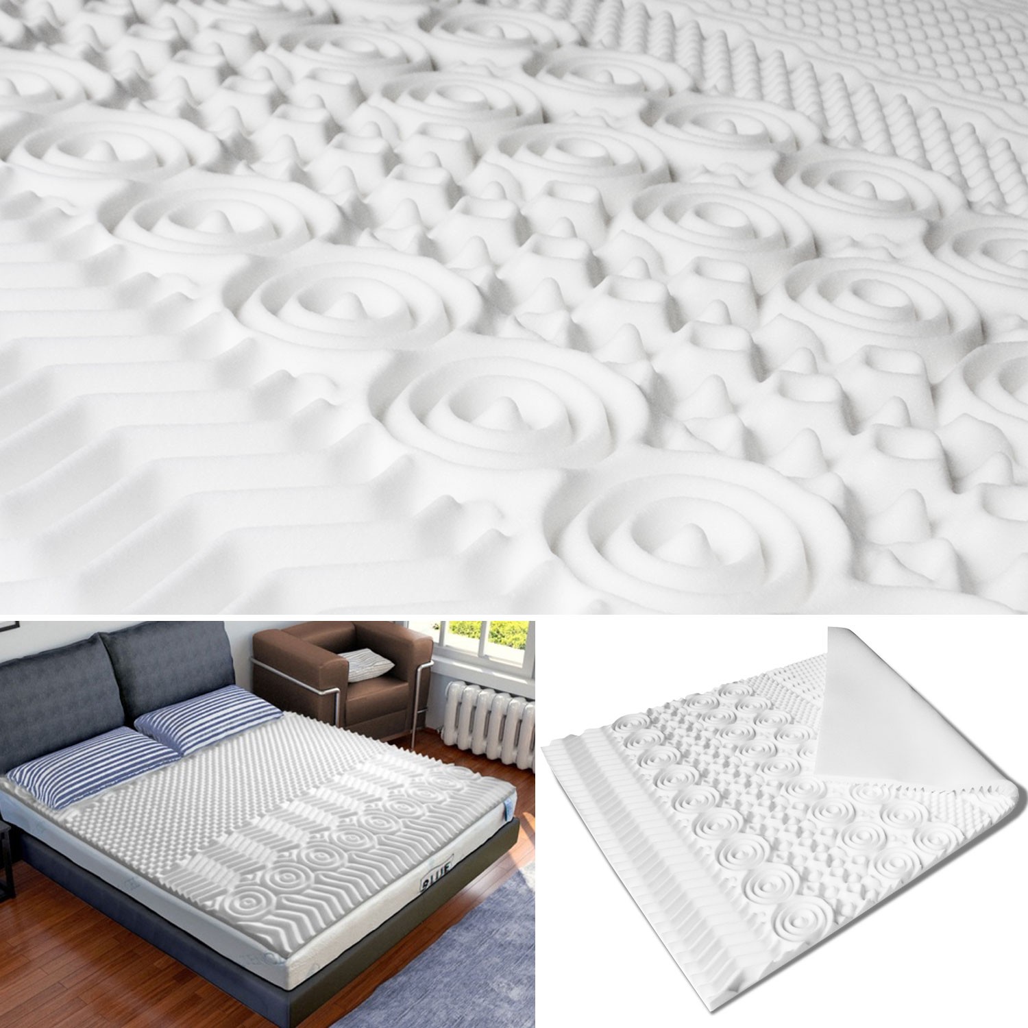 Surmatelas 140x190 Mousse Souple Hauteur 6 cm NUITS D'OR