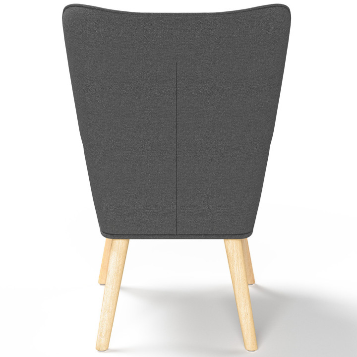 Sillón escandinavo gris barato con reposapiés | ID Market