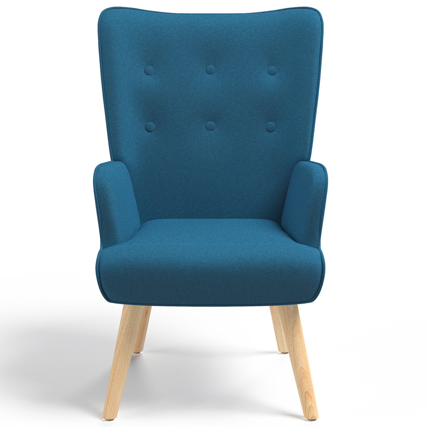 Poltrona Scandinava Ivar Con Poggiapiedi | Tessuto Grigio Chiaro, Gambe In Legno, Dimensioni 71x75x94.5 Cm, Per Soggiorno O Camera