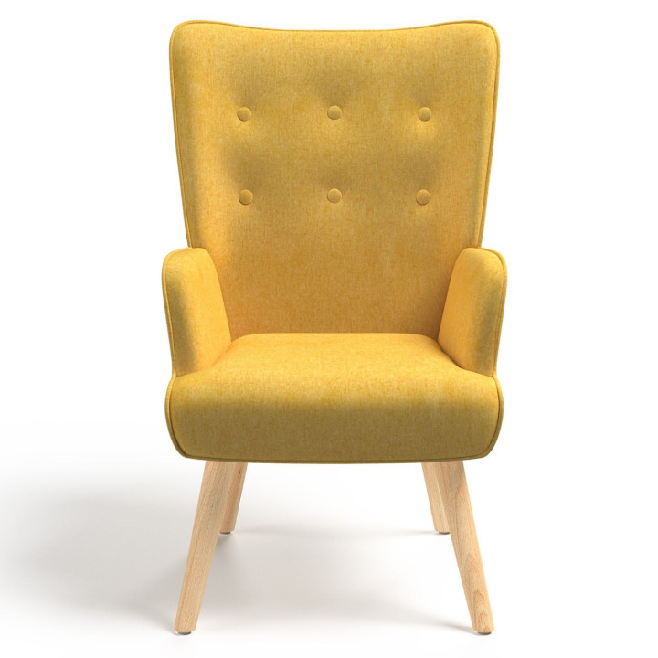 Goedkope mosterdgele Scandinavische fauteuil | ID Market