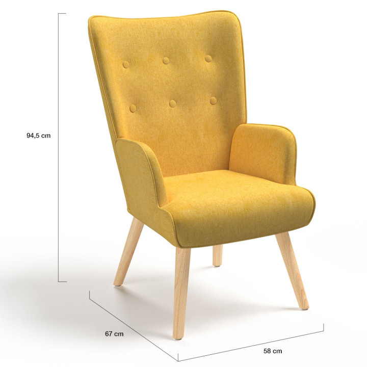 Goedkope mosterdgele Scandinavische fauteuil | ID Market