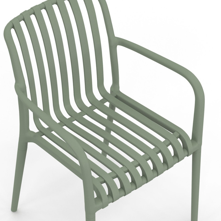 Lot de 4 chaises de jardin BILBAO en polypropylène vert