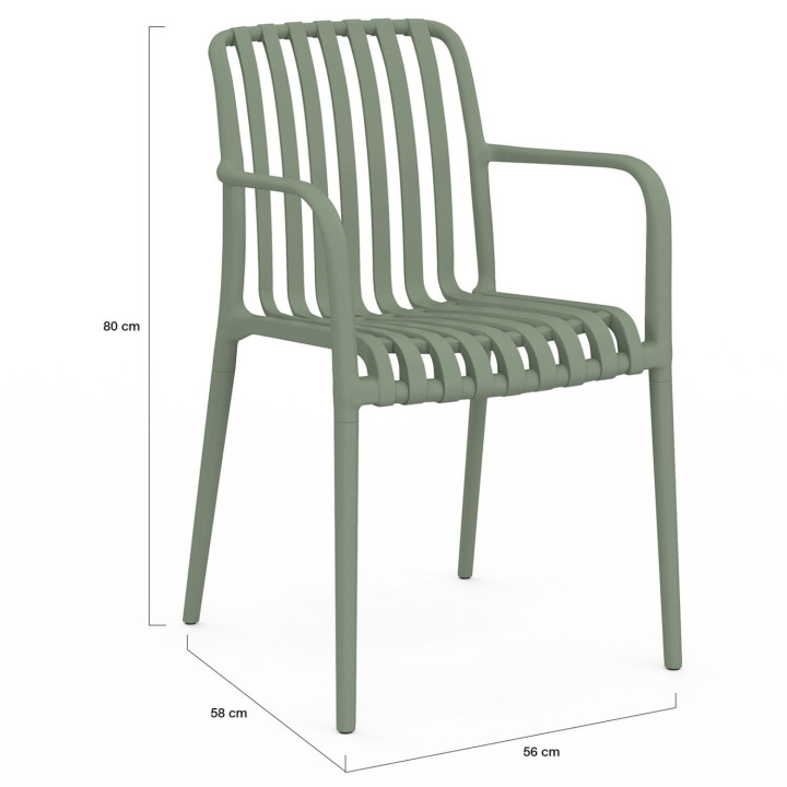 Lot de 4 chaises de jardin BILBAO en polypropylène vert