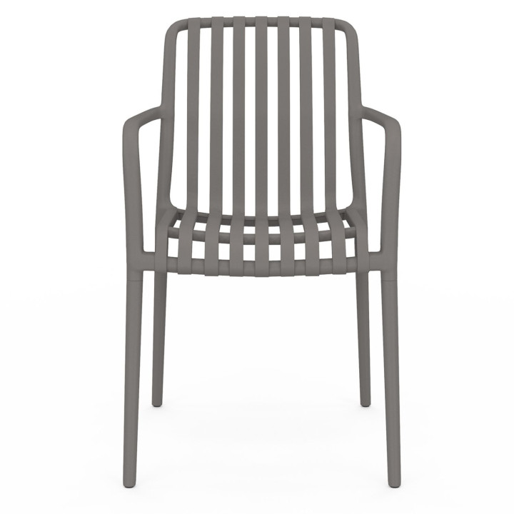 Lot de 4 chaises de jardin BILBAO en polypropylène gris anthracite