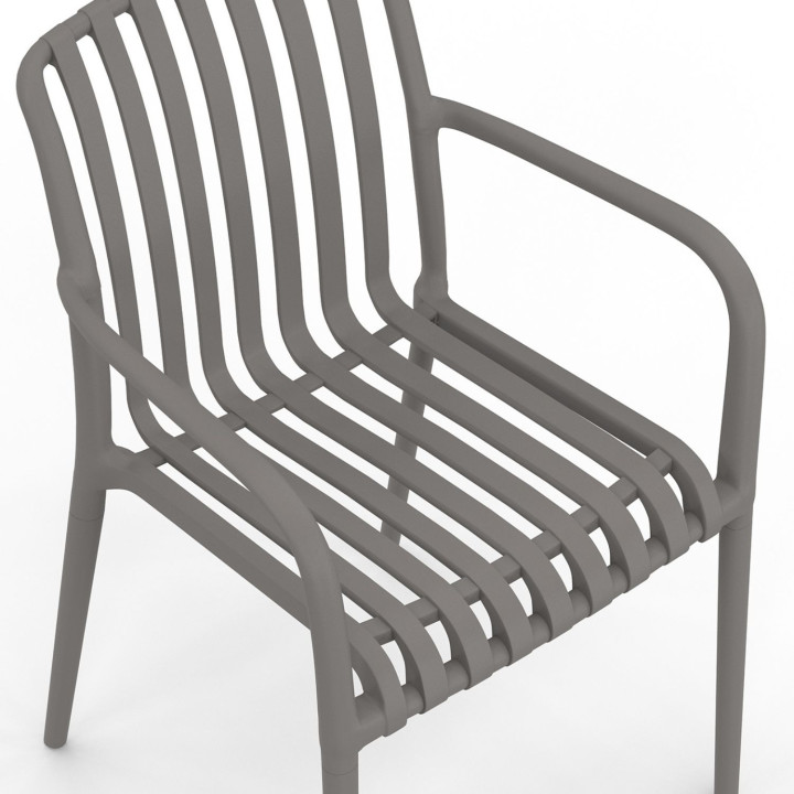 Set di 4 sedie da giardino in polipropilene grigio antracite