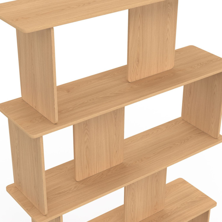 Scaffale asimmetrico a 4 livelli in faggio dal design arrotondato - CAPUCINE | IdMarket