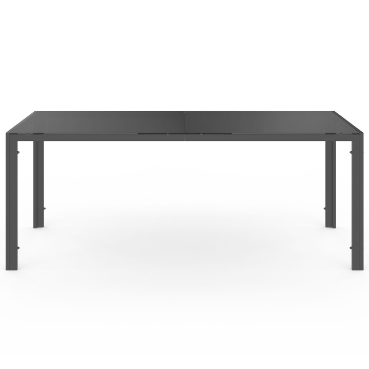 Set di mobili da giardino THELMA 190cm tavolo e 8 sedie impilabili grigio antracite