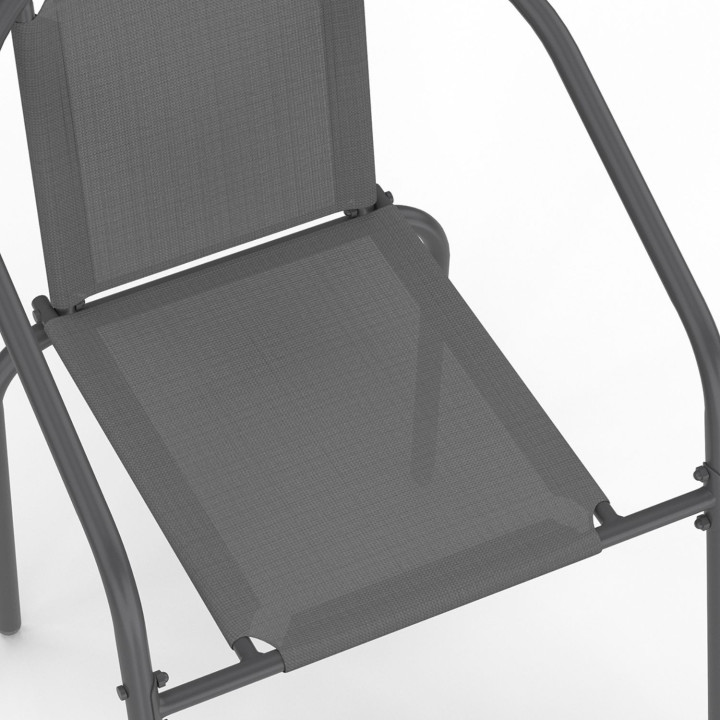 Tuinmeubelset - tafel 190 CM en 8 stapelstoelen antracietgrijs - THELMA | IdMarket