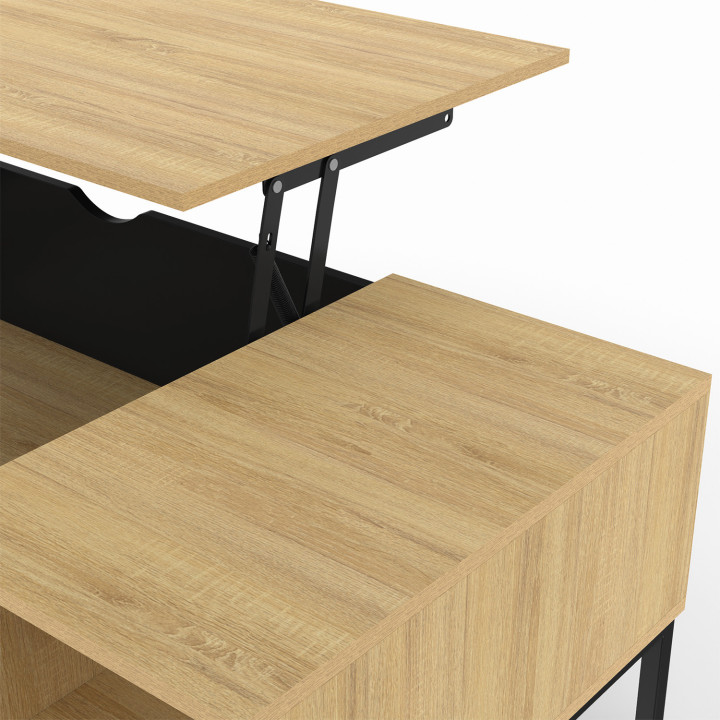 Mesa de centro de estilo industrial con tablero elevable - BOSTON | ID Market