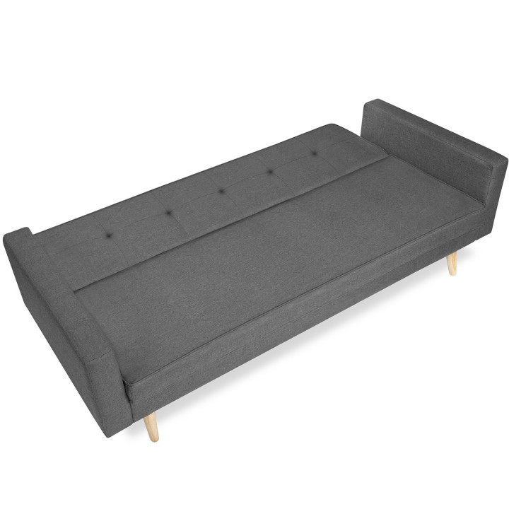 Canapé droit 3 places convertible LARS gris Scandinave Canapé droit 3 places convertible LARS gris Scandinave