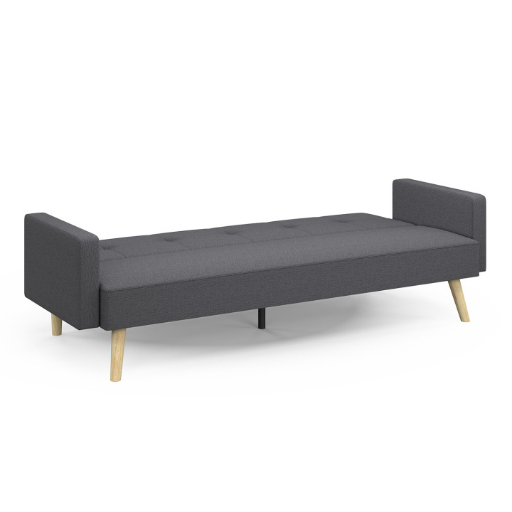 Canapé droit scandinave 3 places convertible LARS gris